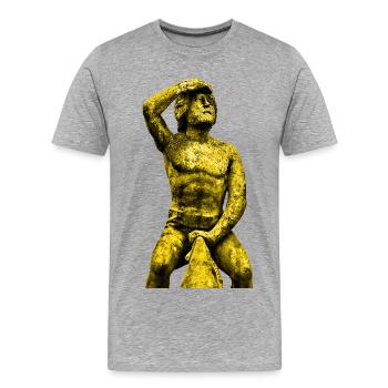 Bruckmandl Regensburg. The Regensburg Bruckmandl - Men's Premium Organic T-Shirt - heather grey - Front - Damien (186cm)