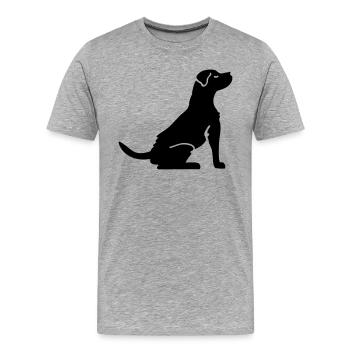 Hund - Hundeliebhaber - Männer Premium Bio T-Shirt - Grau meliert - Vorne - Damien (186cm)