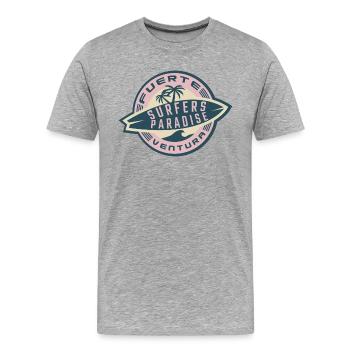 Fuerteventura Surfers Paradise - Männer Premium Bio T-Shirt - Grau meliert - Vorne - Damien (186cm)