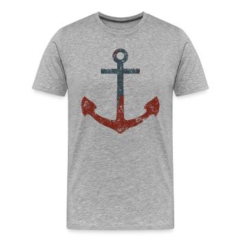 Anchor - Men's Premium Organic T-Shirt - heather grey - Front - Damien (186cm)