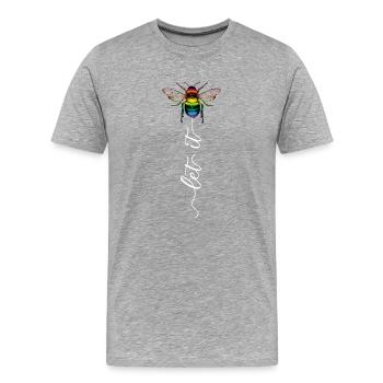 Süßes Bienen Imker Let It Bee LGBTQ Regenbogen - Männer Premium Bio T-Shirt - Grau meliert - Vorne - Damien (186cm)