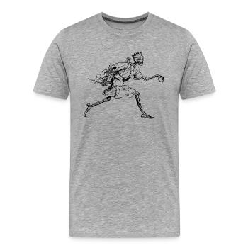 Skull king - T-shirt bio Premium Homme - gris chiné - Devant - Damien (186cm)