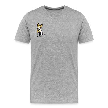 Chien Street Art - T-shirt bio Premium Homme - gris chiné - Devant - Damien (186cm)
