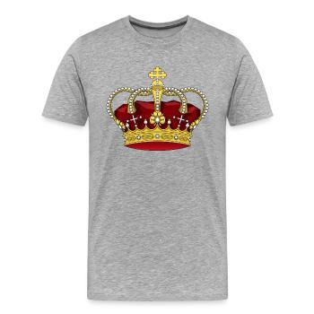 krone crown koenig king castle schloss tower burg1 - Männer Premium Bio T-Shirt - Grau meliert - Vorne - Damien (186cm)