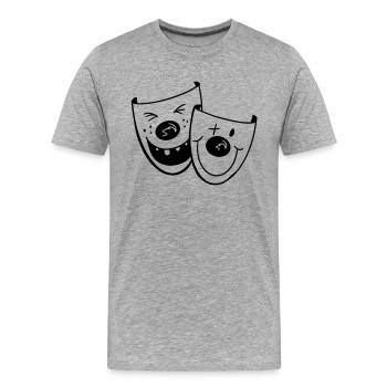 Two funny clown masks - carnival - gift - Men's Premium Organic T-Shirt - heather grey - Front - Damien (186cm)
