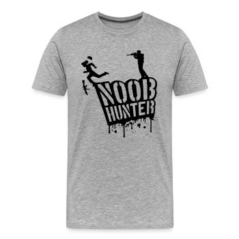 Noob Hunter Shooter blood drops Graffiti - Men's Premium Organic T-Shirt - heather grey - Front - Damien (186cm)