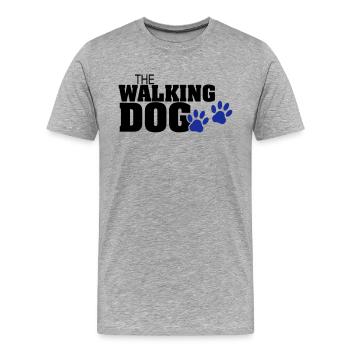 The Walking Dog paw print - Men's Premium Organic T-Shirt - heather grey - Front - Damien (186cm)