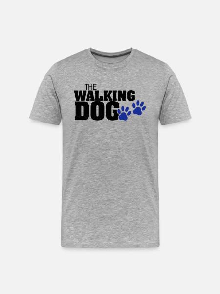 The Walking Dog Pfotenabdruck - Männer Premium Bio T-Shirt - Grau meliert