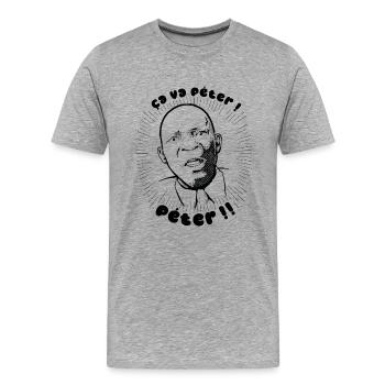 Ça va péter péter - meme - T-shirt bio Premium Homme - gris chiné - Devant - Damien (186cm)