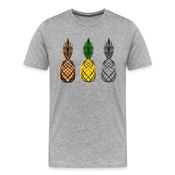 Ananas - T-shirt bio Premium Homme - gris chiné - Devant - Damien (186cm)