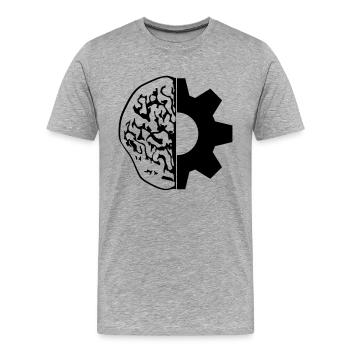 think brain intelligent engineer gear mechan - Men's Premium Organic T-Shirt - heather grey - Front - Damien (186cm)