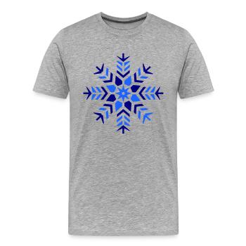 Icône de neige de flocon de neige - T-shirt bio Premium Homme - gris chiné - Devant - Damien (186cm)