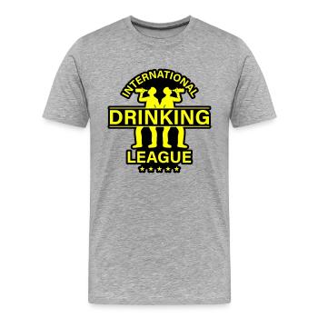 Dicton international sur la consommation d’alcool - T-shirt bio Premium Homme - gris chiné - Devant - Damien (186cm)