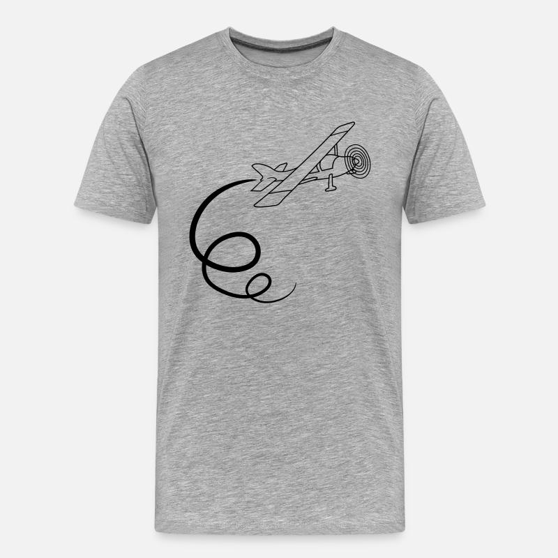 looping kunstflug kunstflieger propeller kleinflug - Männer Premium Bio T-Shirt - Grau meliert