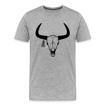desert skull - Men's Premium Organic T-Shirt - heather grey - Front - Damien (186cm)