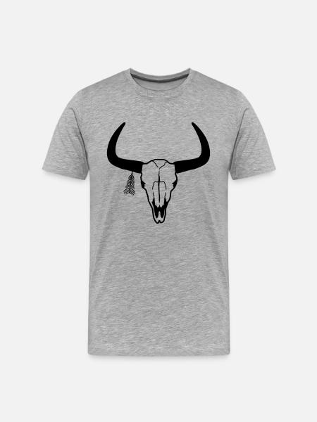 desert skull - Men's Premium Organic T-Shirt - heather grey