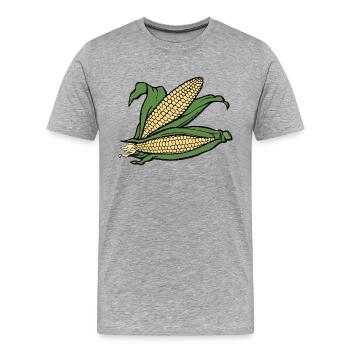 corn corn maize cereal veggie vegetables vegetables - Men's Premium Organic T-Shirt - heather grey - Front - Damien (186cm)