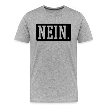 Nein - Männer Premium Bio T-Shirt - Grau meliert - Vorne - Damien (186cm)