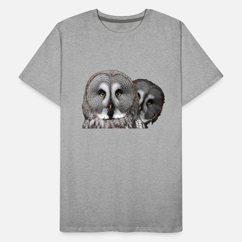 Zwei Eulenköpfe Männer Premium Bio T-Shirt