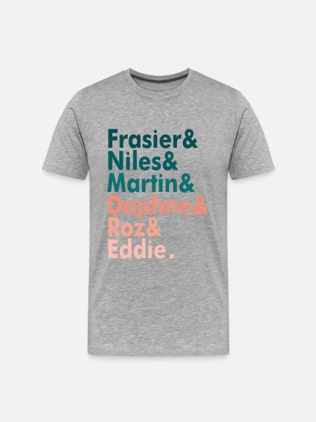 Frasier-Besetzung - Männer Premium Bio T-Shirt - Grau meliert