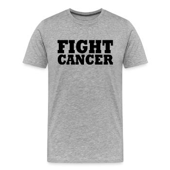 Fight cancer - Männer Premium Bio T-Shirt - Grau meliert - Vorne - Damien (186cm)