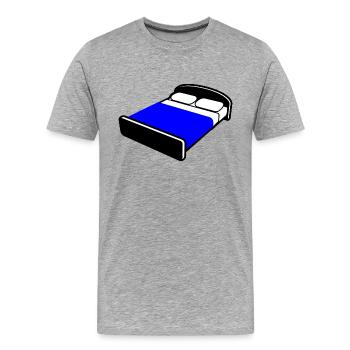 bett bed schlafen schlafzimmer sleeping room60 - Männer Premium Bio T-Shirt - Grau meliert - Vorne - Damien (186cm)