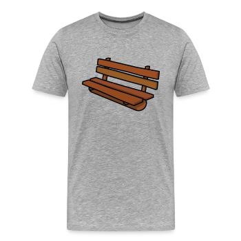 canapé canapé chaise chaise chaise table lamp lampe benc - T-shirt bio Premium Homme - gris chiné - Devant - Damien (186cm)