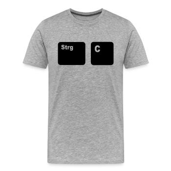 Strg C Copy and Paste Vater und Sohn Partner Shi - Männer Premium Bio T-Shirt - Grau meliert - Vorne - Damien (186cm)
