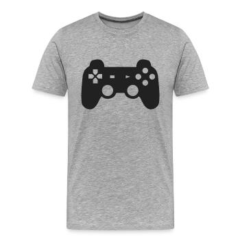 controller - Men's Premium Organic T-Shirt - heather grey - Front - Damien (186cm)