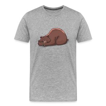 Schlafender Bär - T-shirt bio Premium Homme - gris chiné - Devant - Damien (186cm)