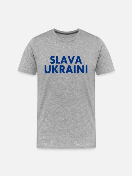 Slava ukraini - Men's Premium Organic T-Shirt - heather grey