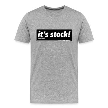 "IT'S STICK" - Men's Premium Organic T-Shirt - heather grey - Front - Damien (186cm)