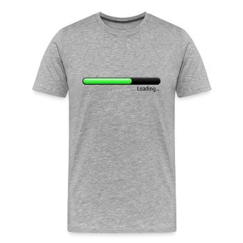 Ladebalken grün - Männer Premium Bio T-Shirt - Grau meliert - Vorne - Damien (186cm)