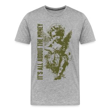 dollar interest money profit - Men's Premium Organic T-Shirt - heather grey - Front - Damien (186cm)