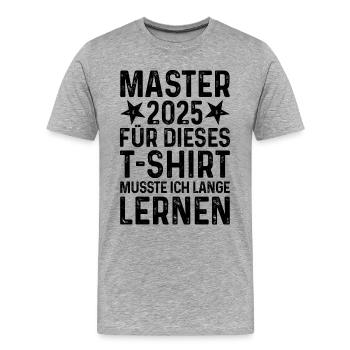 Master 2025 - Männer Premium Bio T-Shirt - Grau meliert - Vorne - Damien (186cm)