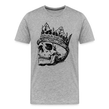 Skull - Männer Premium Bio T-Shirt - Grau meliert - Vorne - Damien (186cm)