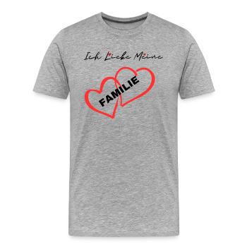 Ich Liebe Meine Familie - Männer Premium Bio T-Shirt - Grau meliert - Vorne - Damien (186cm)