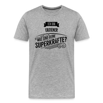 Erzieher - Männer Premium Bio T-Shirt - Grau meliert - Vorne - Damien (186cm)