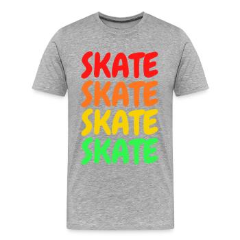 Skate - Männer Premium Bio T-Shirt - Grau meliert - Vorne - Damien (186cm)