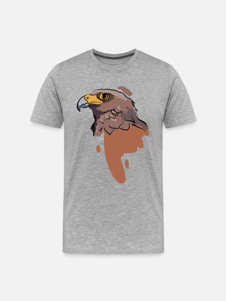 Bussard - Männer Premium Bio T-Shirt - Grau meliert