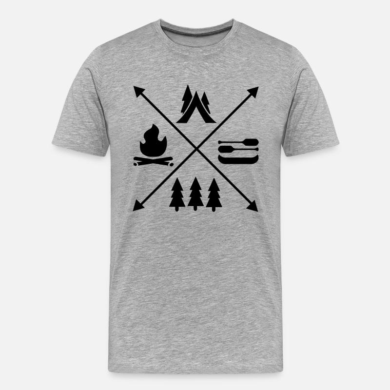 Camping - Männer Premium Bio T-Shirt - Grau meliert