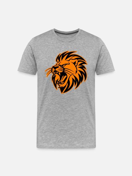 Lion Head Symbol Lion - Men's Premium Organic T-Shirt - heather grey