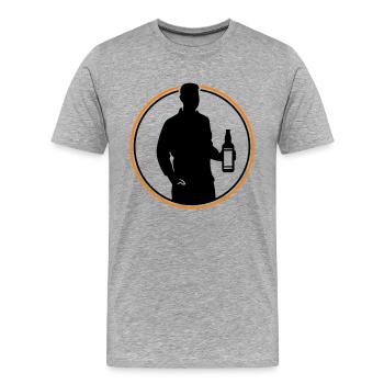Icône de silhouette de buveur - T-shirt bio Premium Homme - gris chiné - Devant - Damien (186cm)