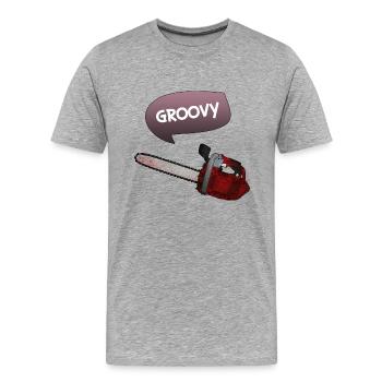 Evil dead - Groovy chains - T-shirt bio Premium Homme - gris chiné - Devant - Damien (186cm)