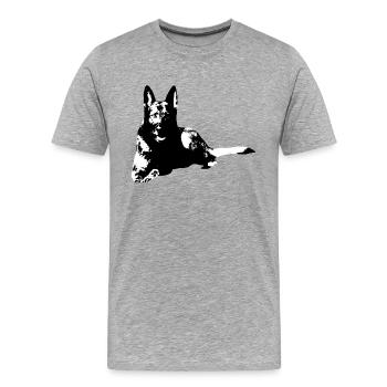 Schäferhund,Rassehund,hundesport - Männer Premium Bio T-Shirt - Grau meliert - Vorne - Damien (186cm)