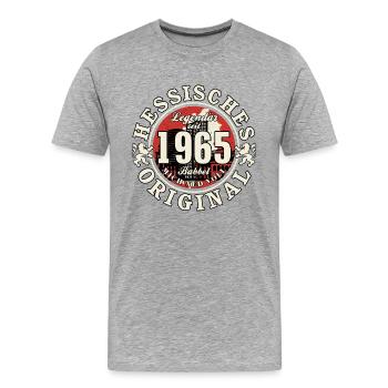 60. Geburtstag 2025 Hessisches Original Geschenk - Männer Premium Bio T-Shirt - Grau meliert - Vorne - Damien (186cm)