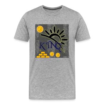 KING - Club WoW - T-shirt bio Premium Homme - gris chiné - Devant - Damien (186cm)