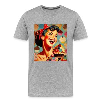 50er Jahre Retro-Stil - Männer Premium Bio T-Shirt - Grau meliert - Vorne - Damien (186cm)