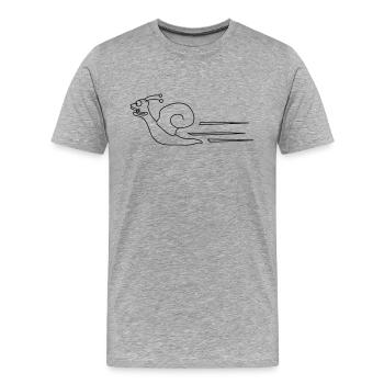 Fast Snail - Männer Premium Bio T-Shirt - Grau meliert - Vorne - Damien (186cm)