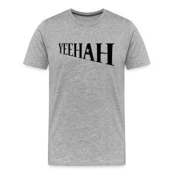 Yeehah - Männer Premium Bio T-Shirt - Grau meliert - Vorne - Damien (186cm)